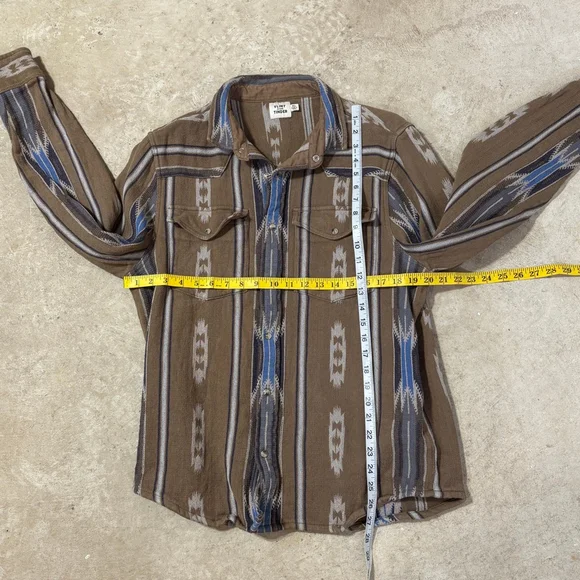 Flint and Tinder Long Sleeve Saddle Blanket Shirt Men's XL Brown Blue Southwest - Picture 6 of 12